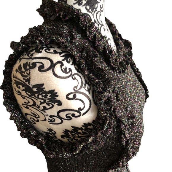 ZARA Sparkly Ruffled Top Small - Picture 3 of 13